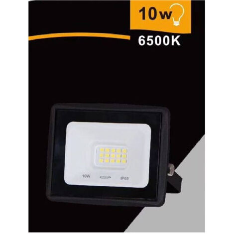TRADE SHOP - Faretto Led Faro 10 Watt 900 Lm Ip65 Nero Luce Fredda Naturale Calda Ek02-10w-n - -Bianco Freddo      -
