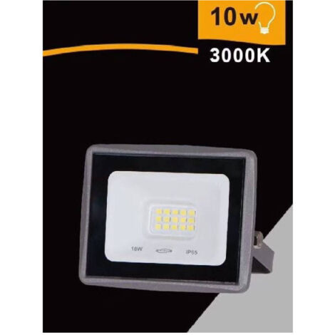 TRADE SHOP - Faretto Led Faro 10watt 900 Lm Ip65 Grigio Luce Naturale Calda Fredda Ek02-10w-g - -Bianco Caldo      -