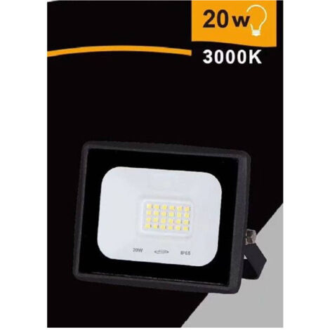 Trade Shop - Faretto Led Faro 20 Watt 1800 Lm Ip65 Nero Luce Fredda Calda Naturale Ek02-20w-n -