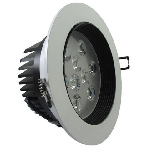 TRADE SHOP - Faretto Led Incasso A Molla Con Alette 3 5 7 9 12 15 18 W Cornice Telaio Bianco - -Bianco Caldo-7 Watt
