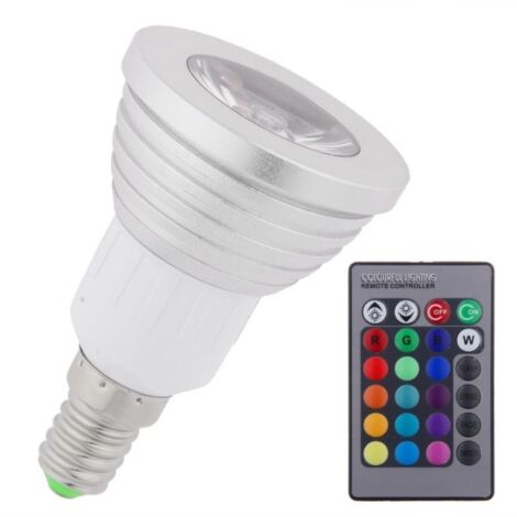 E14 LED RGB 3,5 watt lampadine lampadina goccia lampada cambia colore  telecomando dimmer 08116