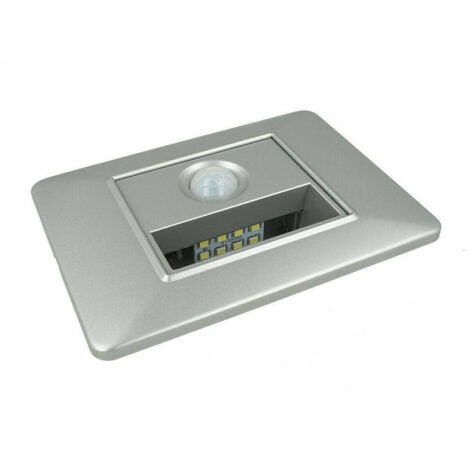 TRADE SHOP - Faretto Segnapasso A Led Per Scatola 503 Con Sensore Movimento Luce Fredda 6500k - Argento