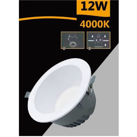 Trade Shop - Faretto Smd Led Da Incasso Rotondo 12 Watt 1100 Lumen Luce 4000k 6500k Gl-ag12 -