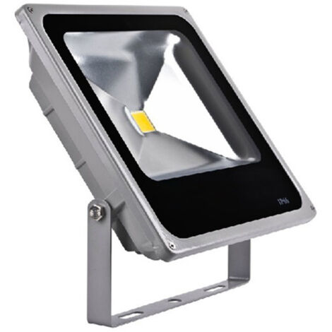 TRADE SHOP - Faro Faretto A Led Ultra Slim A Luce Calda Fredda Rgb Da Per Esterno Ip65 220v - -Bianco Caldo-50 Watt -Slim -