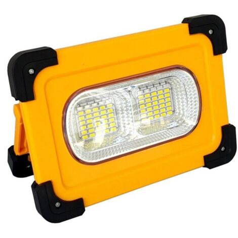 Trade Shop - Faro Faretto Led 80w Con Pannello Solare Ricaricabile Torcia Da Lavoro 92183