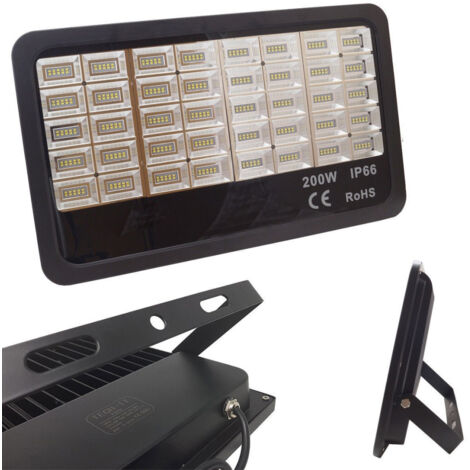TRADE SHOP - Faro Faretto Slim Led Luce Bianca 200watt Ip66 200 Watt Led Smd -