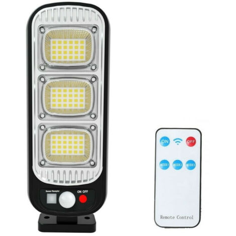 TRADE SHOP - Faro Lampione Stradale Con Pannello Solare Fotovoltaico Sensore 72 Led Smd Gl -