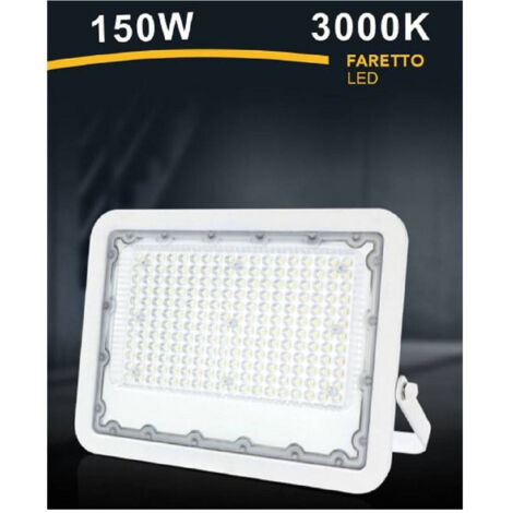 TRADE SHOP - Faro Led 150 Watt Proiettore Esterno Ip65 Bianco Luce 6500k 4000k 3000k Fs150w-b - -Bianco Caldo      -