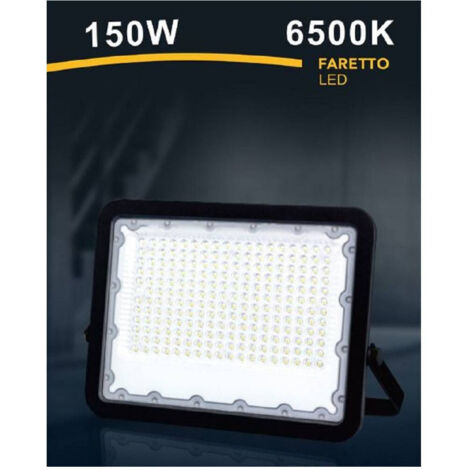 TRADE SHOP - Faro Led 150 Watt Proiettore Esterno Ip65 Nero Luce 3000k 6500k 4000k Fs150w-n - -Bianco Freddo      -