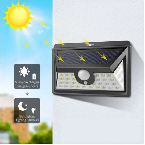 Trade Shop - Faro Led Con Crepuscolare Solare 24 Led Sensore -