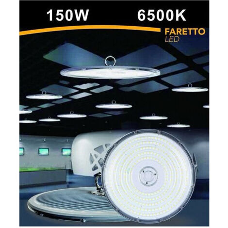 Trade Shop - FARO LED SLIM INDUSTRIE 150W UFO LAMPADA IP65 LUCE FREDDA HE02-150W -