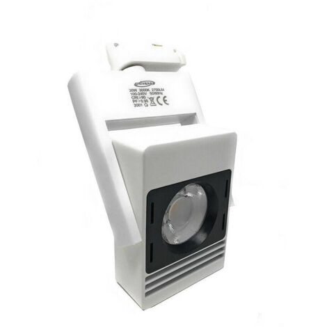 TRADE SHOP - Faro Proiettore Led Cob X Binario 30w Luce 6500k 4000k 3000k Orientabile F30w-5a - -Bianco Caldo      -