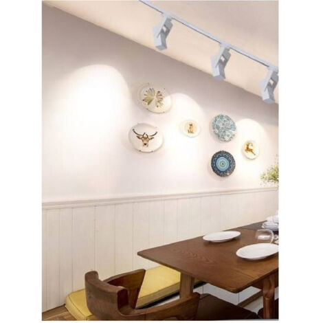 TRADE SHOP - Faro Proiettore Led Cob X Binario 30w Luce 6500k 4000k 3000k Orientabile F30w-5a - -Bianco Naturale      -