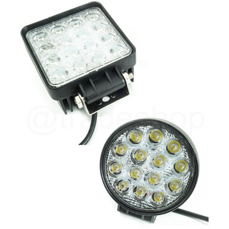 TRADE SHOP - Faro Supplementare Profondita Auto Tondo Quadrato Led 42w 6000k - -Quadrato -