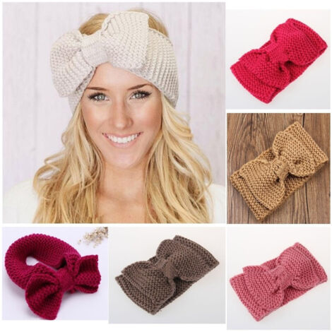 Trade Shop - Fascia Elastica Fiocco Maglia Retro 'fermacapelli Tessuto Frontino Accessori -