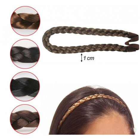 TRADE SHOP - Fascia Elastica Treccia Intrecciata In Fibra Fermacapelli Frontino Acconciatura -