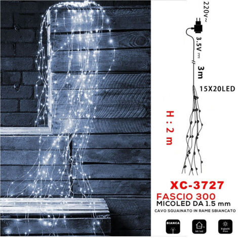 Trade Shop - FASCIO LUMINOSO 300MICROLED COUNTRY LIGHT WHITE RAMS XC-3727 -