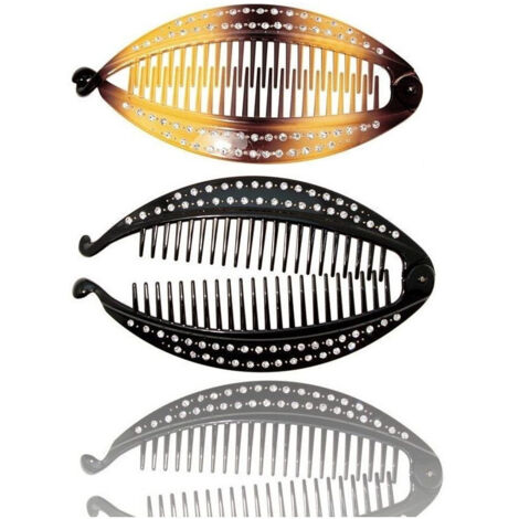 TRADE SHOP - Fermacoda Pesce Glitter Brillantini Banana Pettine Ferma Coda Ferma Capelli -