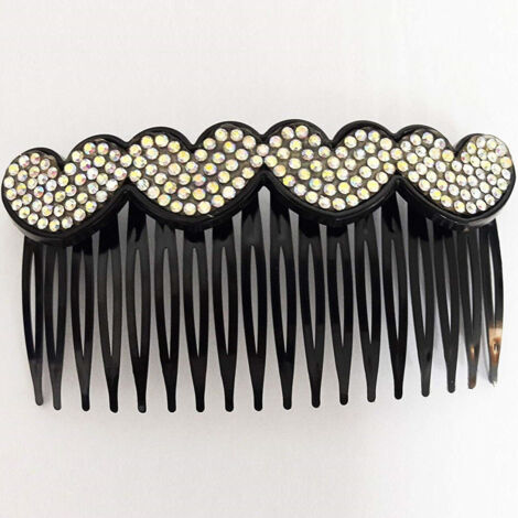 TRADE SHOP - Fermaglio Pettine Fermacoda Strass Brillantini Glitter Ferma Coda Ferma Capelli -