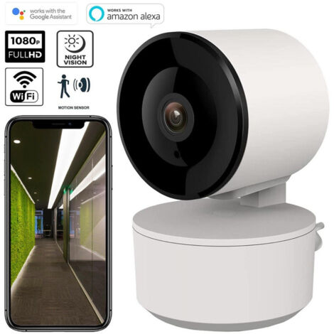 Trade Shop - Fhd 1080p Wifi Inteligente Motorizada 3.6mm Sensor De Movimiento Alexa Google Cámara -