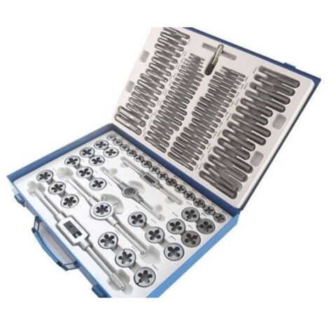 TRADE SHOP - Filiera 110 Pezzi Set Filiere Per Filettatura Kit Completo Di Maschi -
