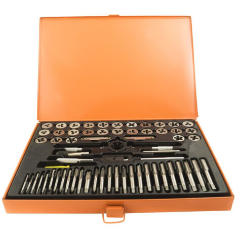 Trade Shop - Filiera 60 Pz Maschi E Femmine Per Filettatura Filettare Ferro Set In Valigetta -