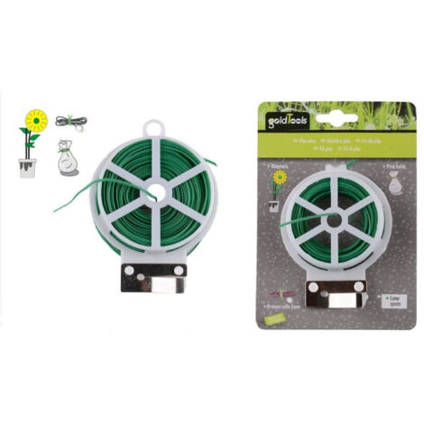 TRADE SHOP - Filo Di Ferro Plastificato Anima Di Ferro Per Giardino Giardinaggio 20 Mt 90131 -