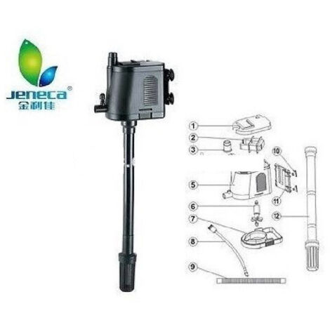 Trade Shop - Filtro Interno Pompa Sommergibile Per Acquario 46w 3000 L/h Ipf-4990 Jeneca -