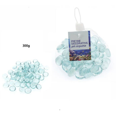 Trade Shop - FLACHE, RUNDE DEKORATIVE STEINE BLAU AQUARIEN GARTENPFLANZENDEKORATION 70276 -