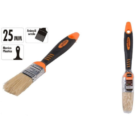 Trade Shop - FLACHPINSEL 1" 25 MM WEICHE Borsten Malfarbe Rutschfester Griff 90275 -