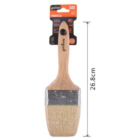Trade Shop - FLACHPINSEL 26,8 CM MIT HOLZGRIFF WEICHE BORSTEN FARBE FARBE 90208 -