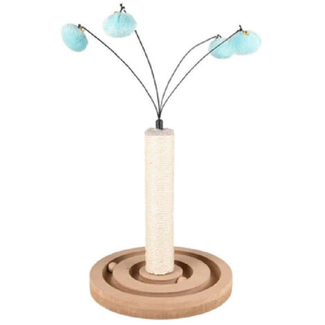 Trade Shop - Flamingo-Kratzbaum, 2-in-1, lustiges Spielzeug für Katzen, 29 x 29 x 50 cm -