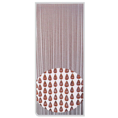 Trade Shop - Fliegenschutzvorhang mit großen braunen PVC-Perlen 120 x 230 cm TPL74 017400 -