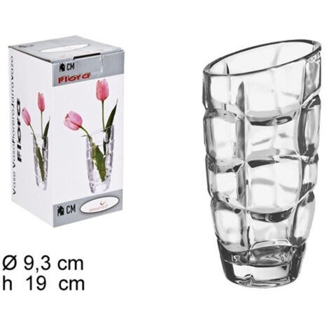 Trade Shop - FLORA VASE 19CM DURCHMESSER 9,3 TRANSPARENTES KRISTALLGLAS BLUMENHALTER PFLANZENHALTER -