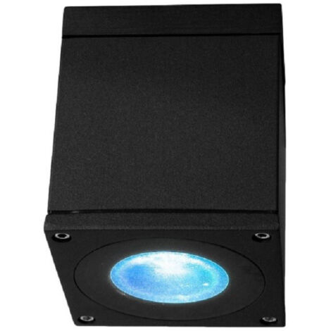 Trade Shop - Foco De Techo Cuadrado Estanco Gu10 Bañera Ducha 230v -      Negro