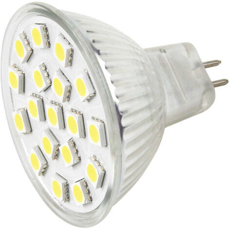 Trade Shop - Foco Led 5w 12v Smd Mr16 Luz Blanca Cálida 450 Lumen Gu5.3 -