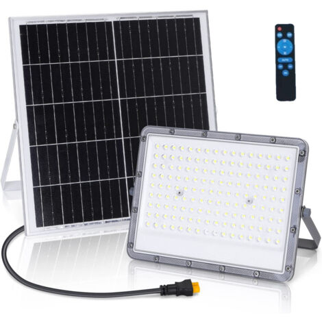 Trade Shop - Foco Solar Led 200 W Control Remoto Ip65 Luz Blanca Fria 6500k Fso-200 -