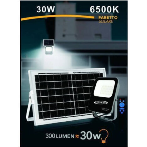 Trade Shop - Foco Solar Led 30w Con Mando A Distancia Ip65 Luz Blanca Fria 6500k Fso30w -