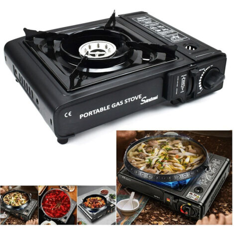 TRADE SHOP - Fornello Acciaio A Gas Q-ws155 Campeggio Casa Portatile 2900w Piano Cottura Cucina -