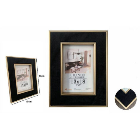 Trade Shop - FOTORAHMEN, POSTER, GEMÄLDE, LEINWÄNDE, 13 X 18 CM, SCHWARZ MIT GOLDKANTEN, 70301 -