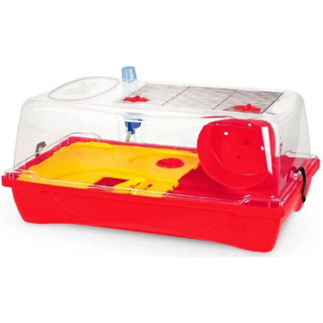 TRADE SHOP - Gabbia Roditori Con Doppia Sicurezza Abbeveratoio Ruota Gioco 58 X 22 X 31 Cm -