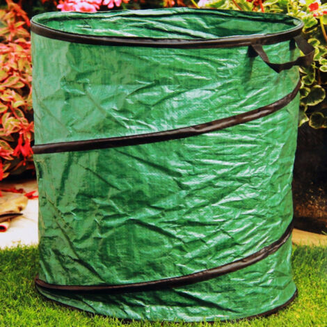 Trade Shop - Gartenabfallkorb Laub wasserdicht Kunststoff mit Griffen -
