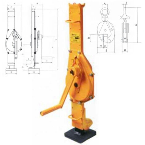 Trade Shop - Gato Mecánico De Manivela Novamach Capacidad De Elevación De Crick -       -kg. 1500-