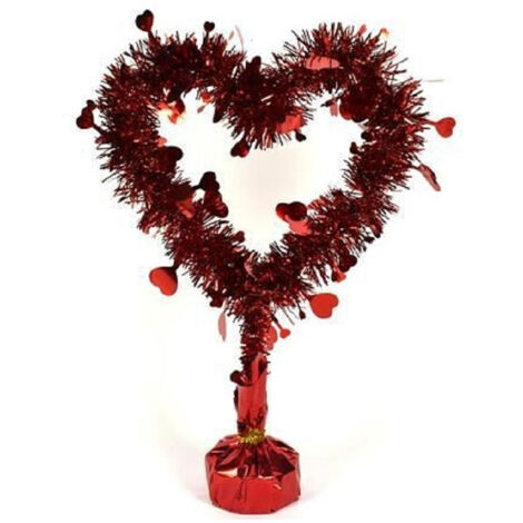 Trade Shop - Ghirlanda A Forma Di Cuore Rosso Cuoricini Con Base Decorazione San Valentino -