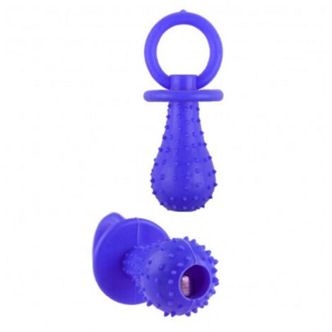 Trade Shop - Gioco Riportino Per Animali Ciuccio In Gomma Sonoro 14 Cm Morbido Per Cani Gatti - Azul