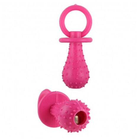 TRADE SHOP - Gioco Riportino Per Animali Ciuccio In Gomma Sonoro 14 Cm Morbido Per Cani Gatti - Rosa