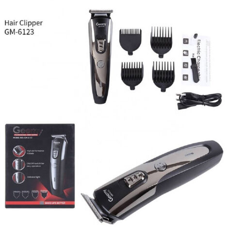 Trade Shop - GM-6123 ELEKTRISCHER PROFESSIONELLER HAARSCHNEIDER KABELLOSER WIEDERAUFLADBARER TRIMMER -