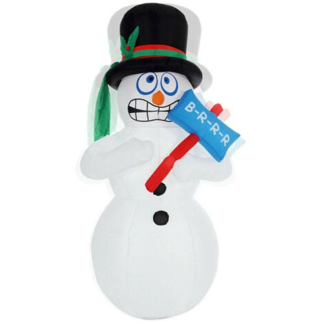 TRADE SHOP - Gonfiabile Pupazzo Di Neve Vibrante 180 Cm Effetto Tremolio Con Led Per Esterno -