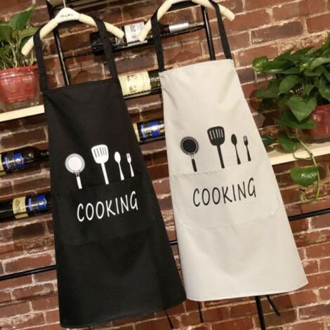 Grembiule Cucina Donna Uomo Lavoro Chef Grill Ristorazione Bar Tinta Unita  Impermeabile Lacci Tasche