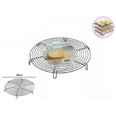 TRADE SHOP - Griglia Di Raffreddamento Per Torta Dolci Biscotti Tonda 30cm Con Piedini 74150 -